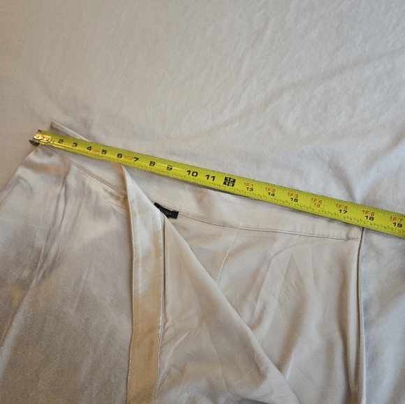 Ann Taylor Champagne Shiny & Matte Satin Flared Midi Skirt Evening Party - Picture 9 of 11